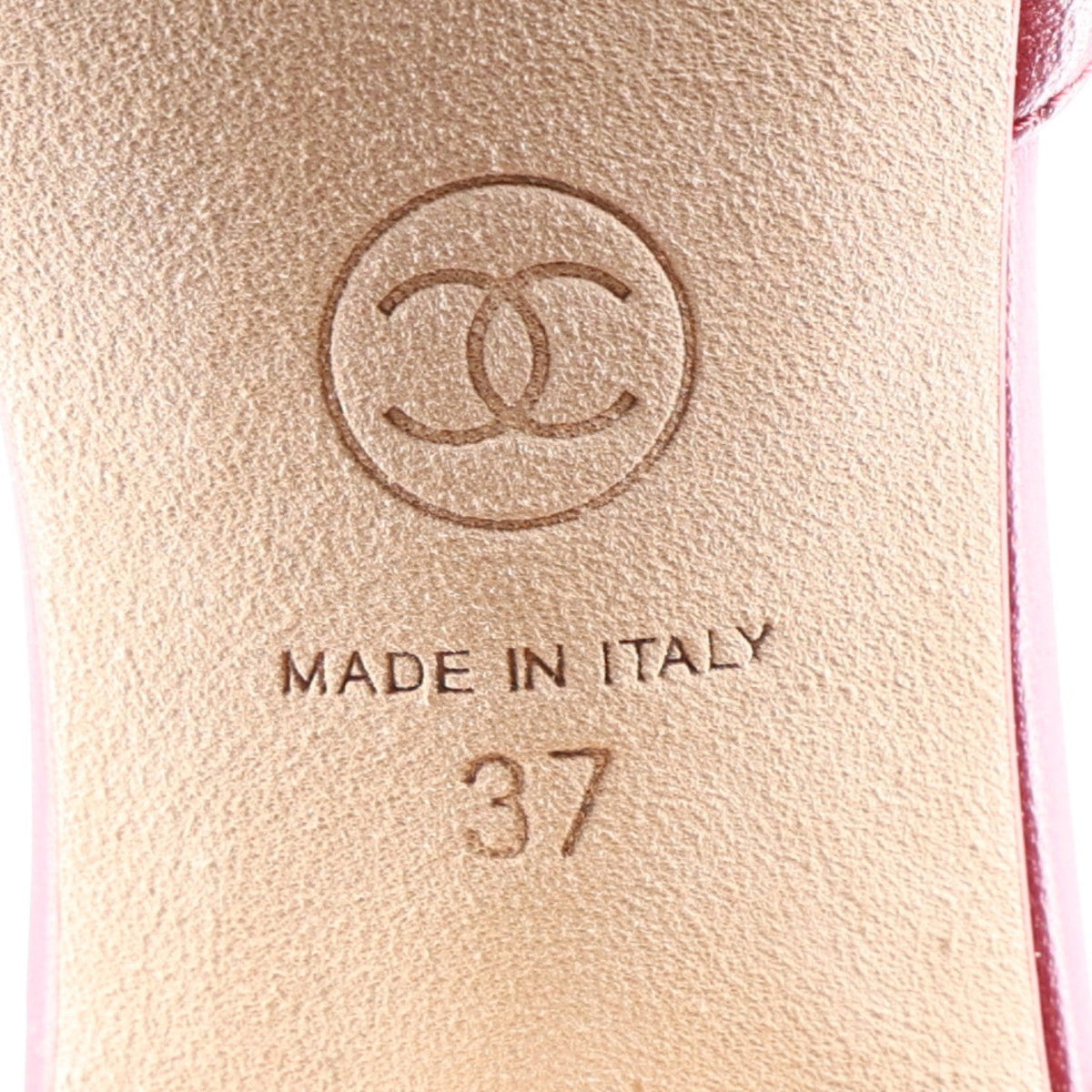 Lambskin Cap Toe CC Slingback Pumps 37 Burgundy Red