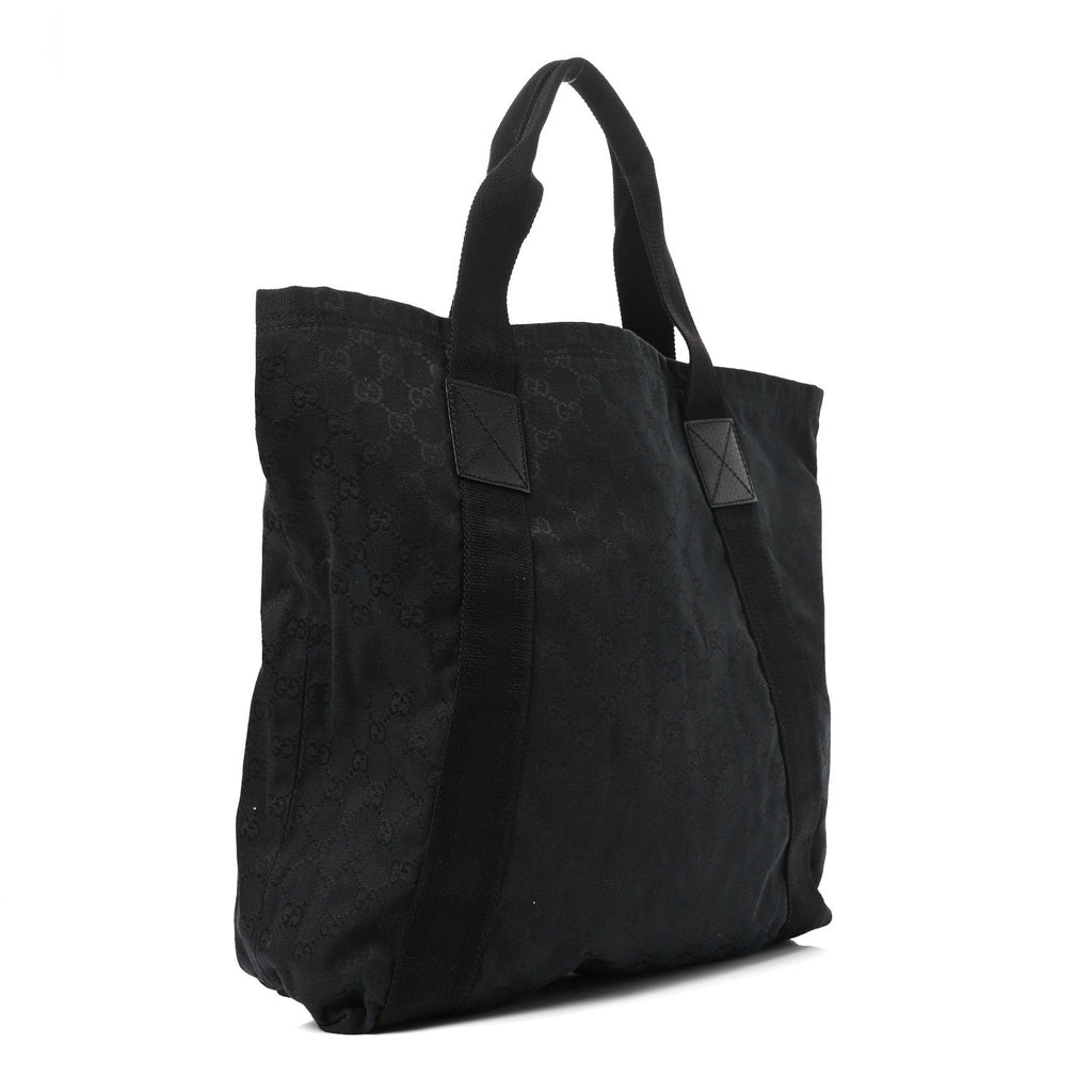 GG Monogram Medium Handle Vertical Tote Black