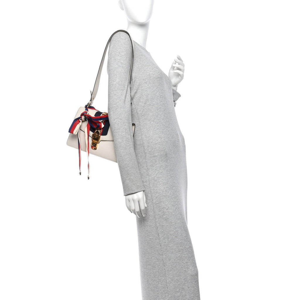 Calfskin Small Sylvie Shoulder Bag Off White