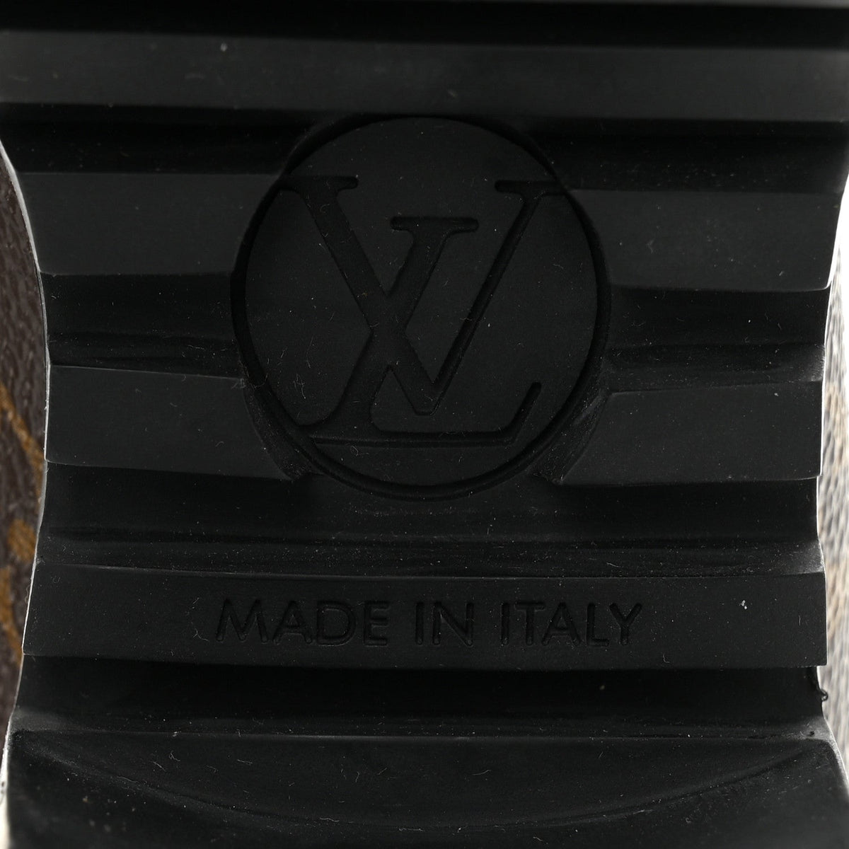 Suede Calfskin Monogram Laureate Platform Desert Boots 34.5 Black