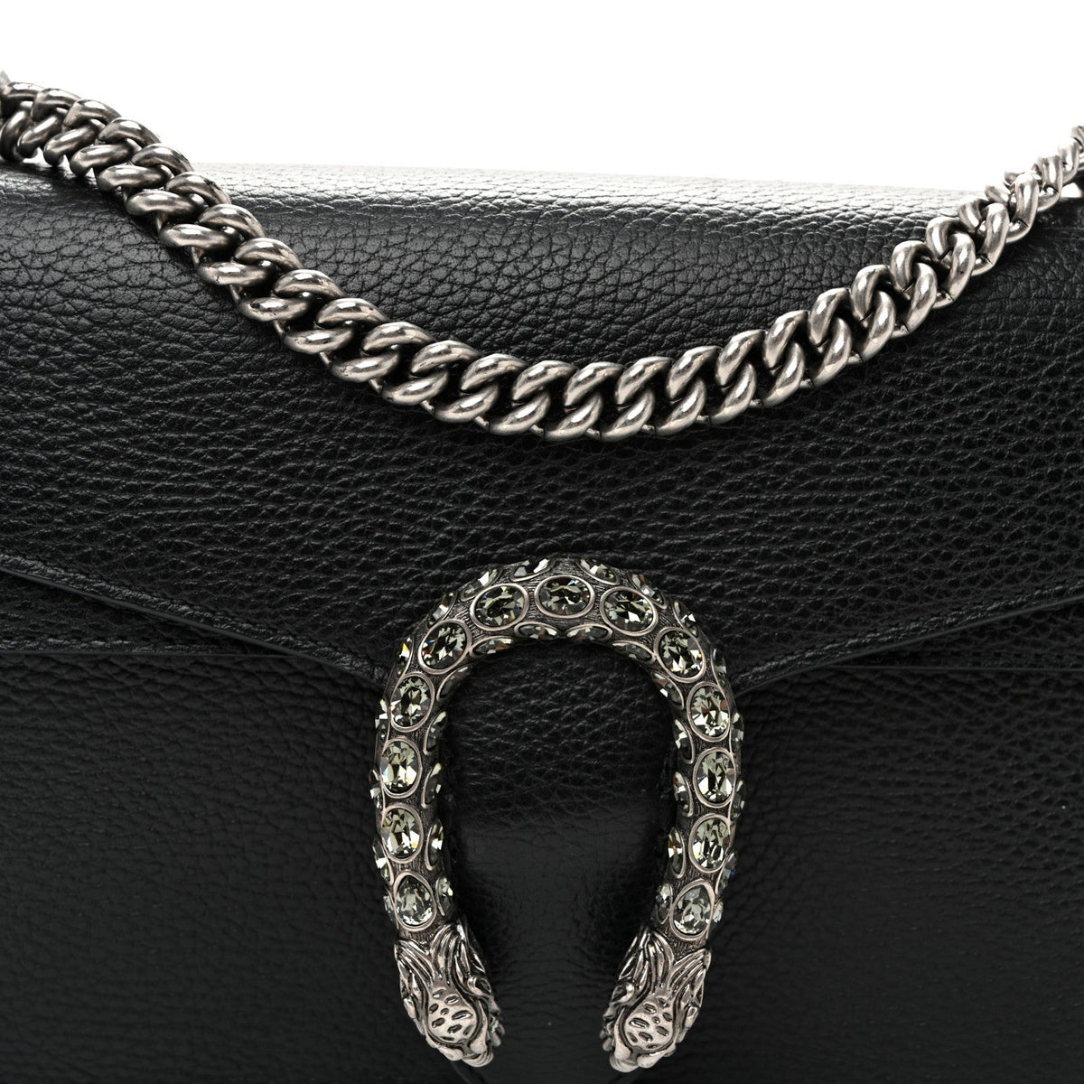 Pebbled Calfskin Small Dionysus Shoulder Bag Black