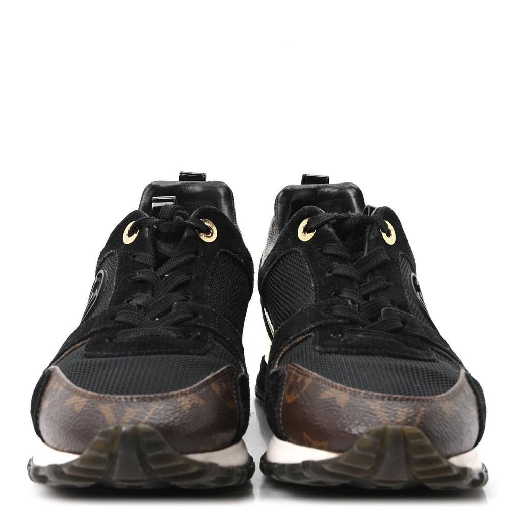 Suede Monogram Run Away Sneakers 36.5 Black