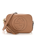 Pebbled Calfskin Small Soho Disco Bag Camelia