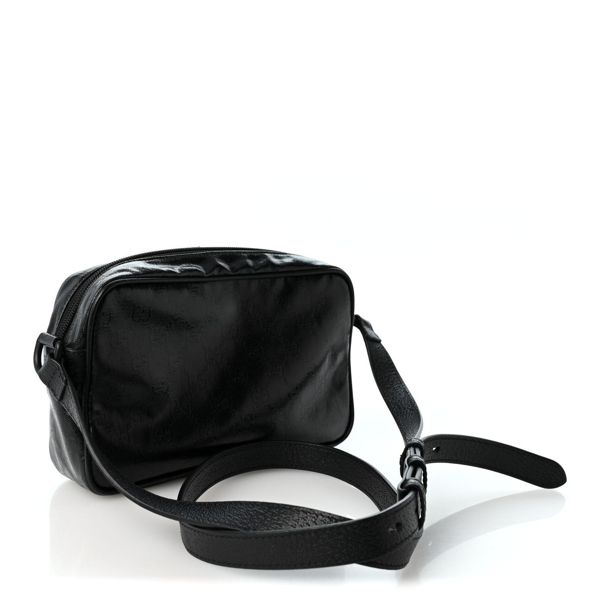 GG Crystal Monogram Mini Shoulder Bag Black
