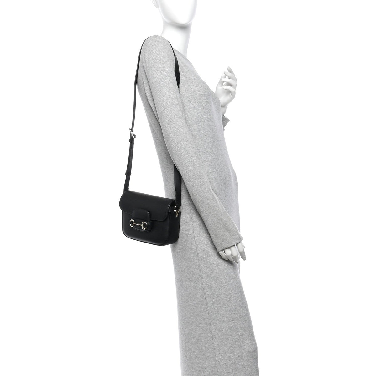 Arabella Calfskin Horsebit 1955 Shoulder Bag Black