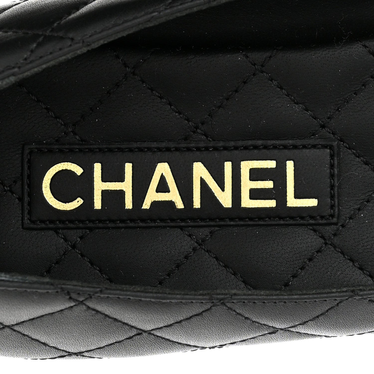 Calfskin Lambskin Quilted CC Cap Toe Ballerina Flats 37 Black