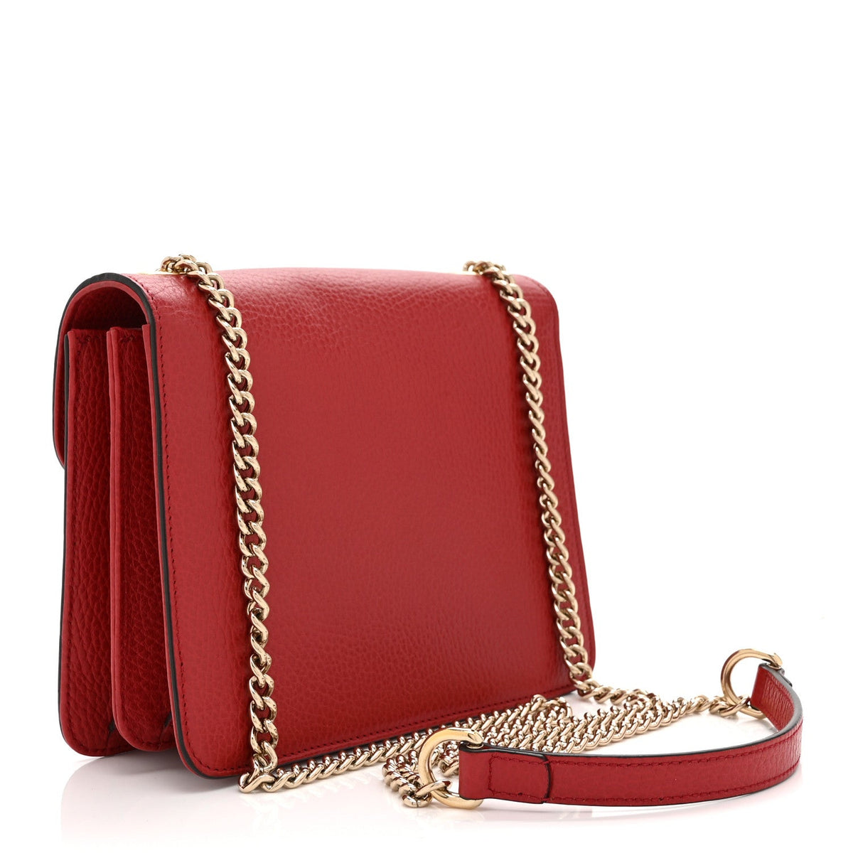 Dollar Calfskin Small Interlocking G Shoulder Bag Red
