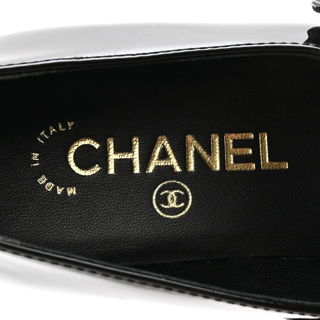 Patent Calfskin Mary Janes Flats 37.5 Black