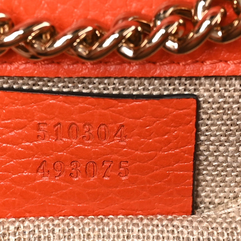 Dollar Calfskin Small Interlocking G Shoulder Bag Sun Orange