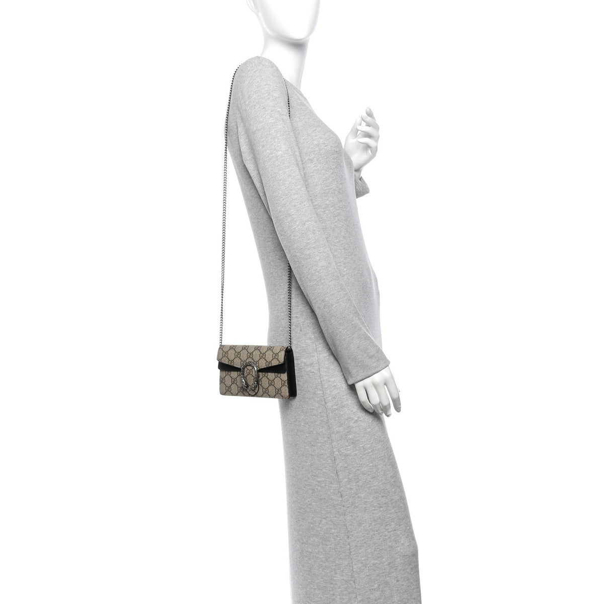 GG Supreme Monogram Super Mini Dionysus Shoulder Bag Black