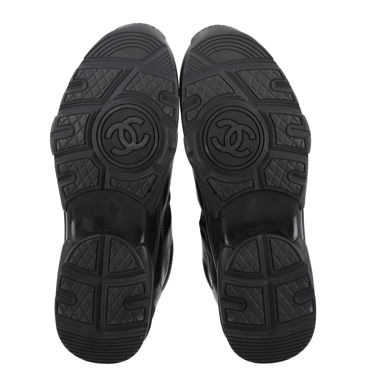 Lambskin Fabric CC Uniform Sneakers 41 Black
