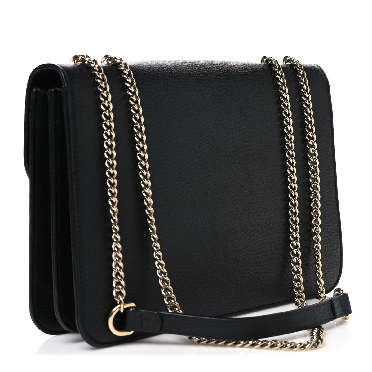 Dollar Calfskin Interlocking G Shoulder Bag Black