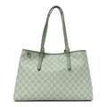 GG Supreme Monogram Emblem Large Tote Bag Sage Green