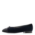 Velvet Grosgrain Cap Toe CC Ballerina Flats 37.5 Navy Black