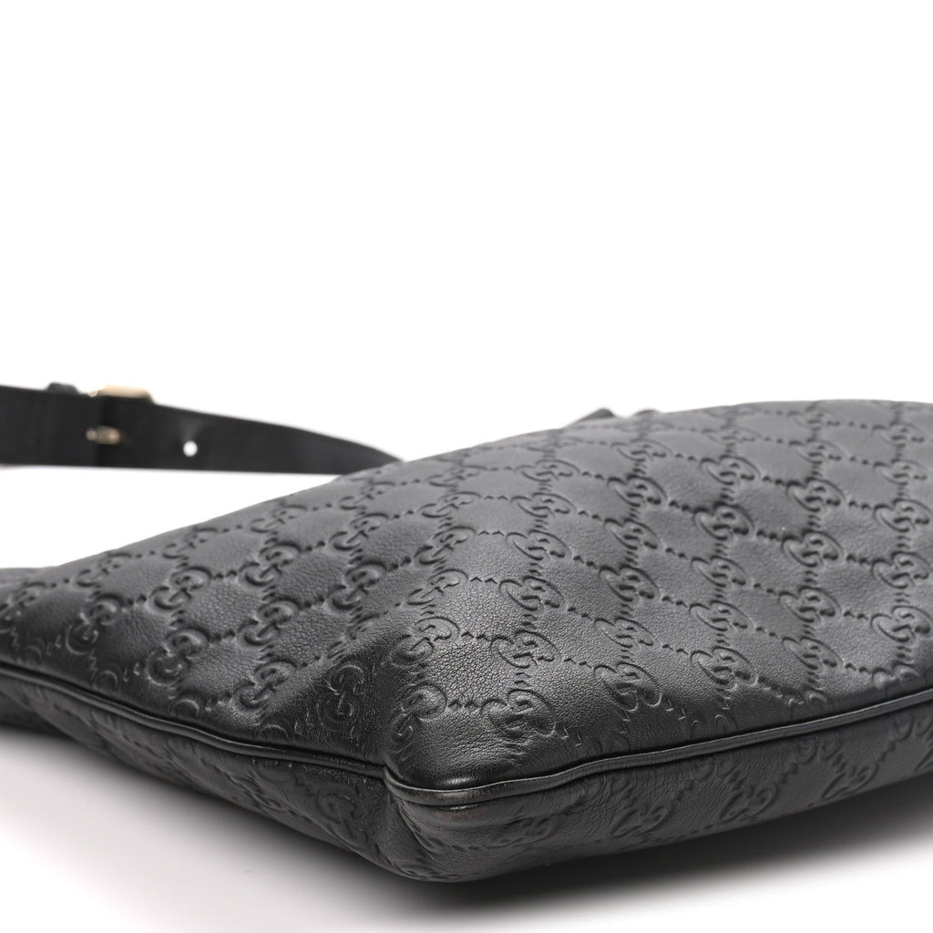 Guccissima Medium Flat Messenger Bag Black