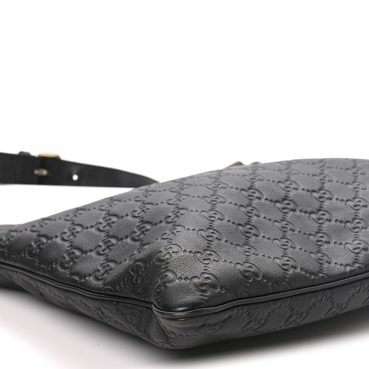 Guccissima Medium Flat Messenger Bag Black