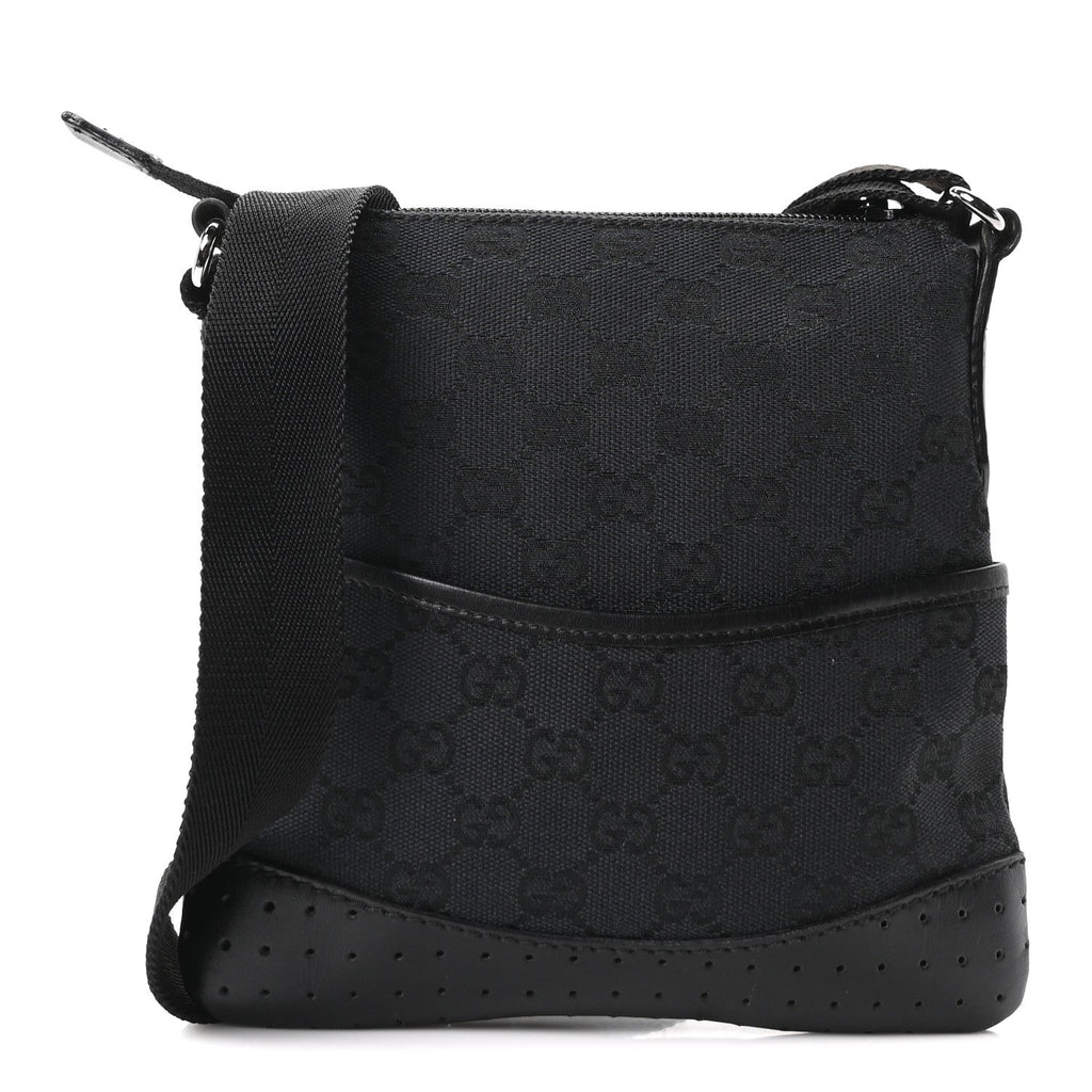 Monogram Small Perforated Messenger Black