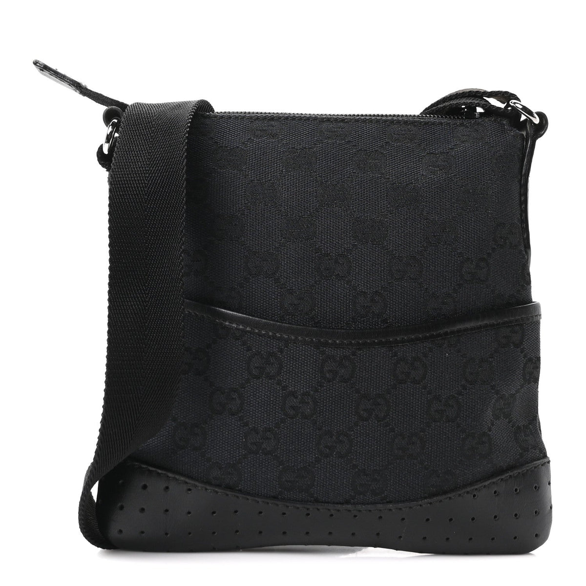 Monogram Small Perforated Messenger Black