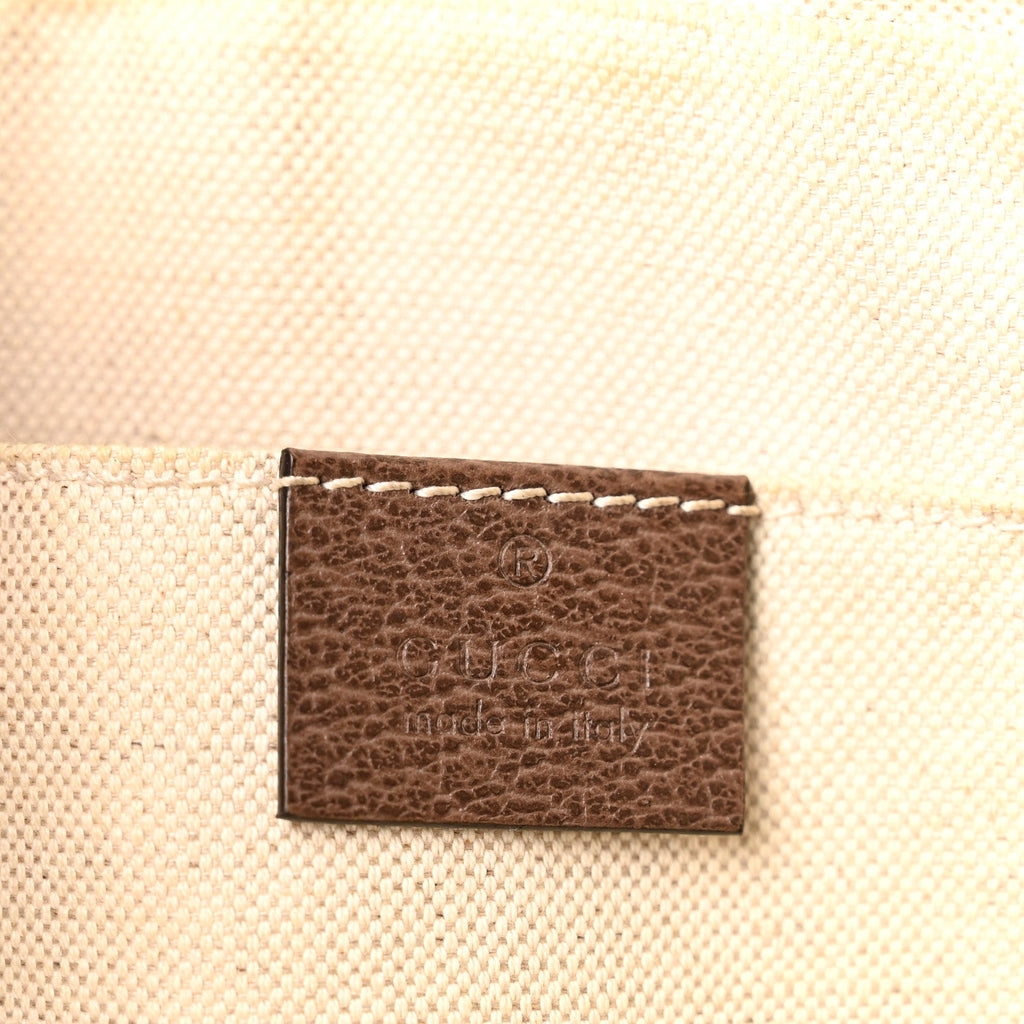 GG Supreme Monogram Textured Calfskin Web Medium Ophidia Briefcase Beige Ebony New Acero