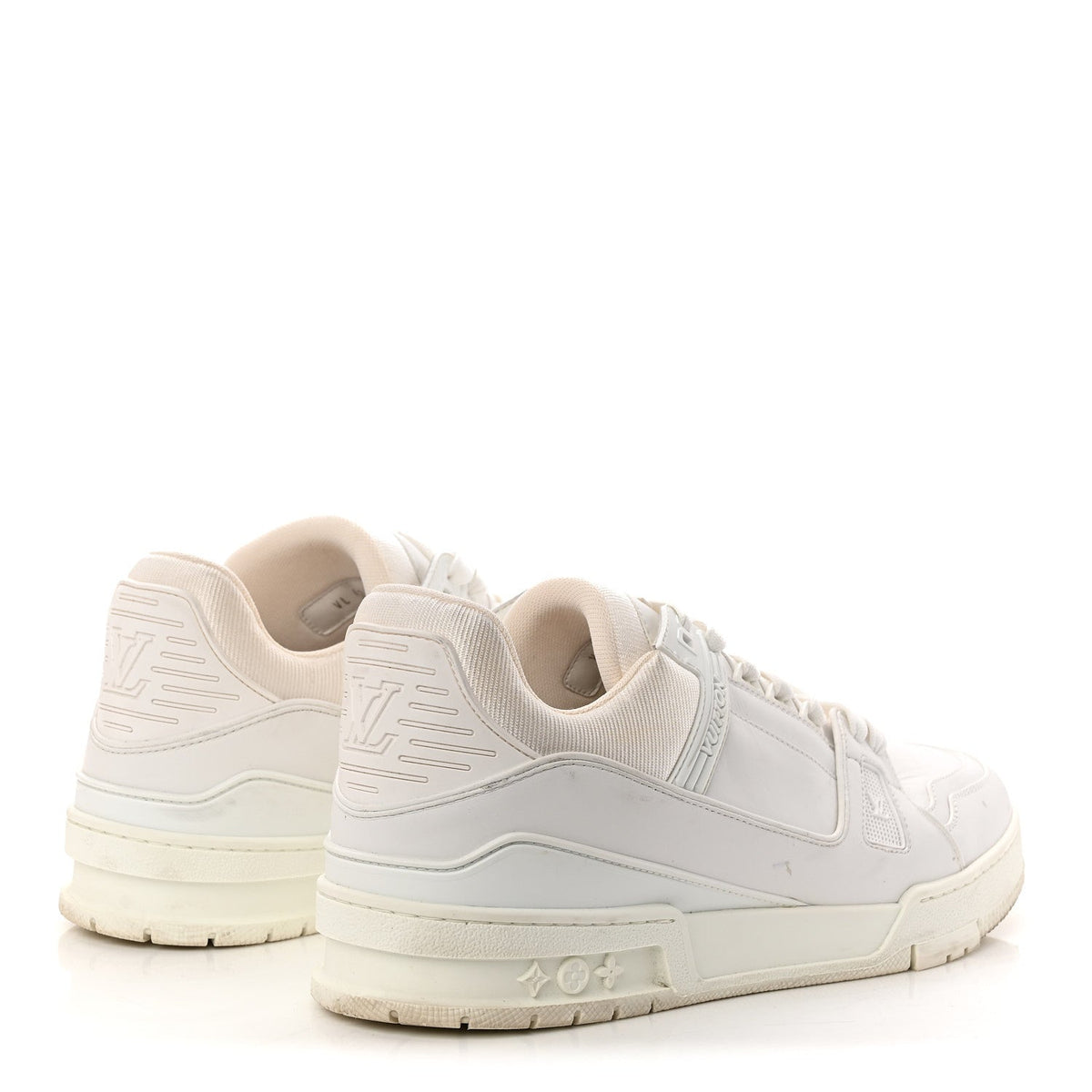 Calfskin Mens LV Trainer Sneakers 9.5 White