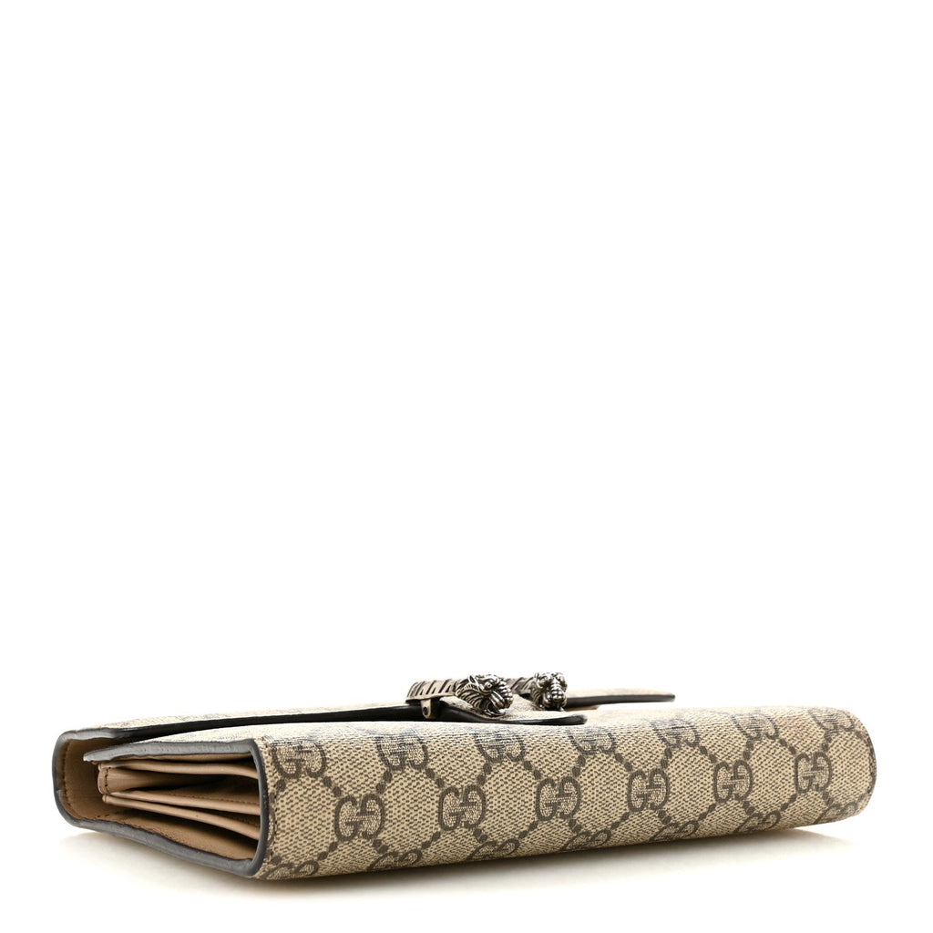 GG Supreme Monogram Mini Dionysus Chain Wallet Beige Taupe