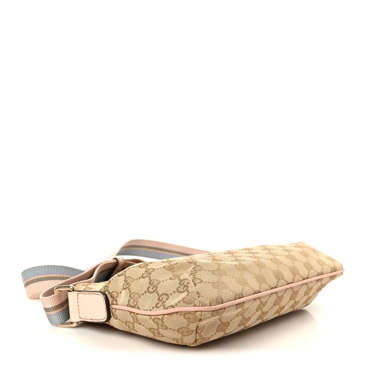 Monogram Web Small Flat Messenger Crossbody Pink Blue