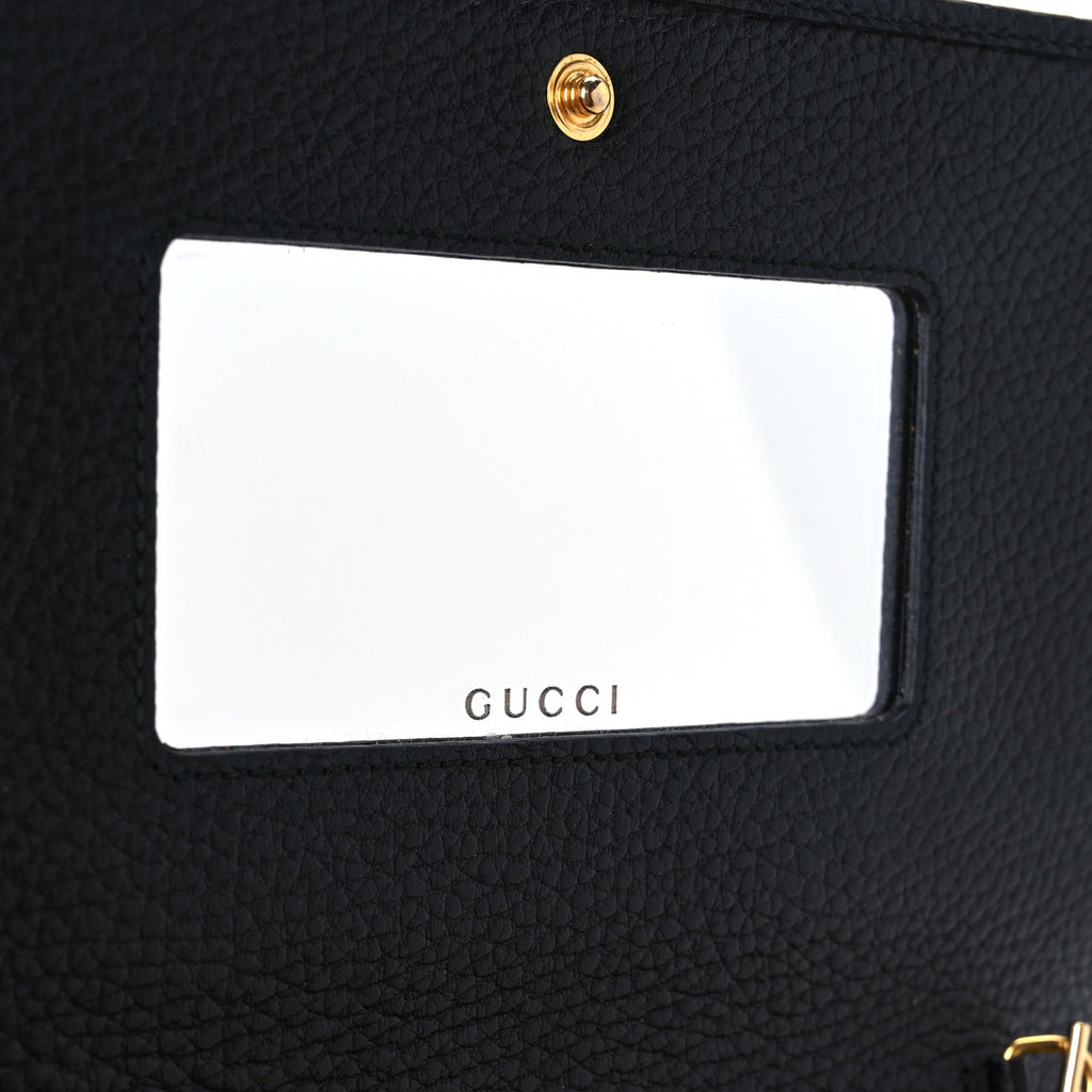 Calfskin Mini GG Marmont Chain Wallet Black