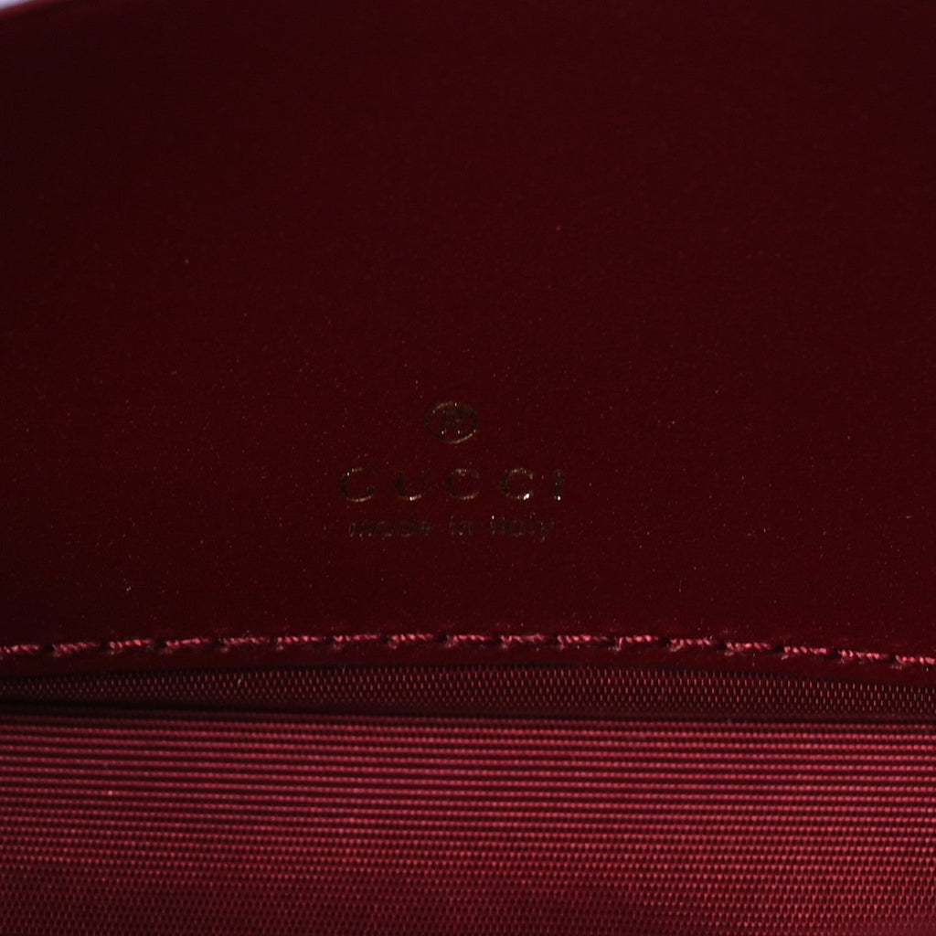 Shiny Calfskin Small Bamboo Night Bag Rosso Ancora