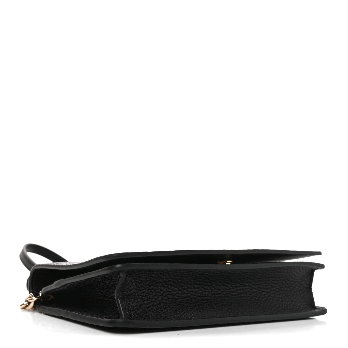 GG Grainy Calfskin Emblem Wallet On Chain Black