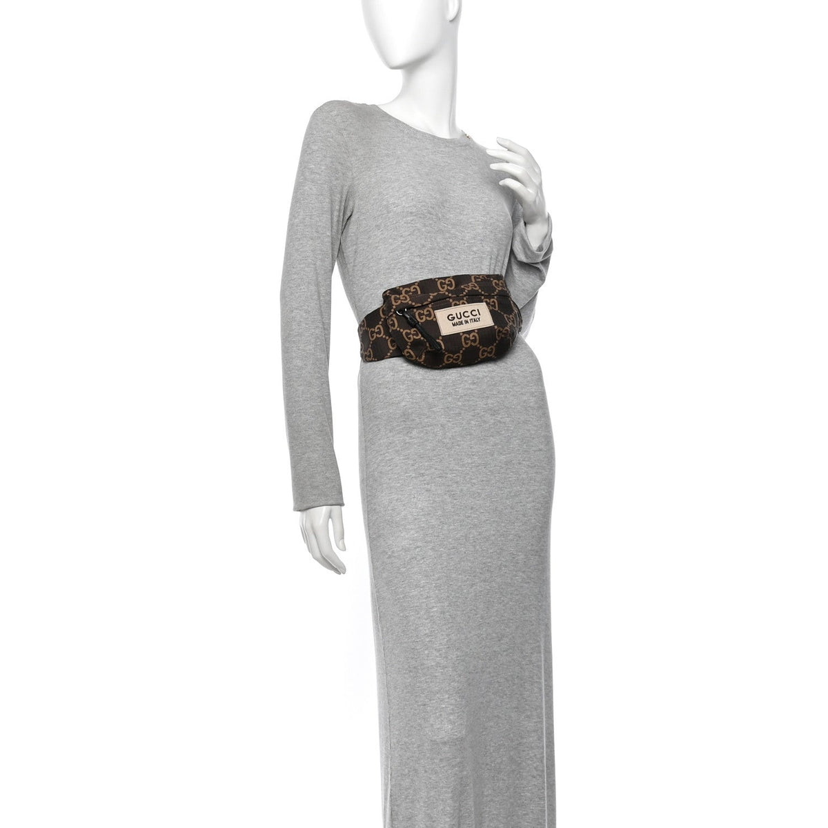 Recycled Polyester Monogram Jumbo GG Belt Bag Ebony Beige