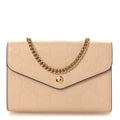 Calfskin GG Debossed Chain Wallet Black Souffle Rose