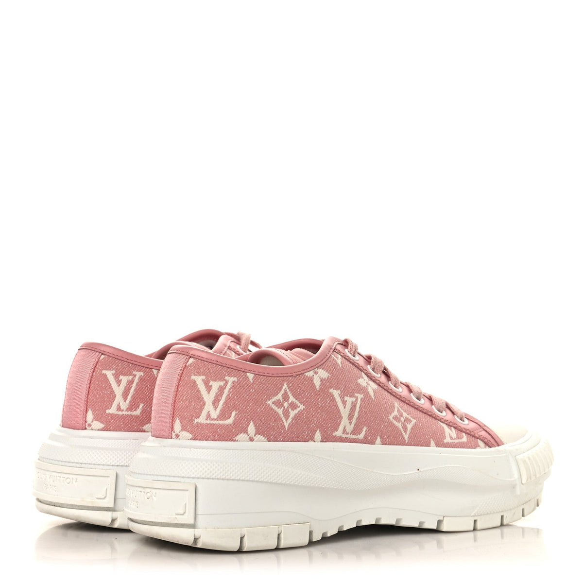 Denim Monogram Squad Sneakers 38.5 Pink