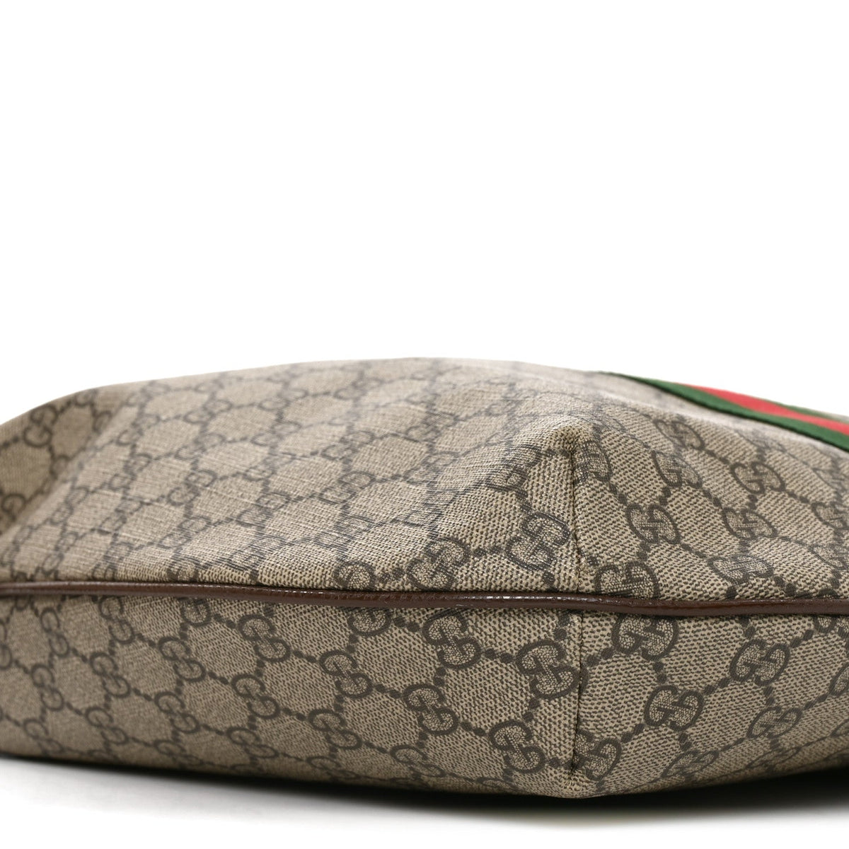 GG Supreme Monogram Web Ophidia Half Moon Hobo Brown
