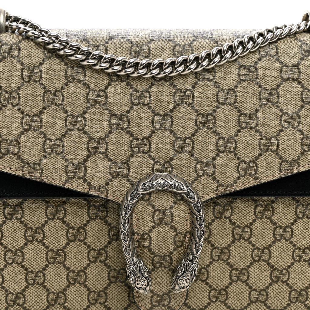 GG Supreme Monogram Medium Dionysus Shoulder Bag Black