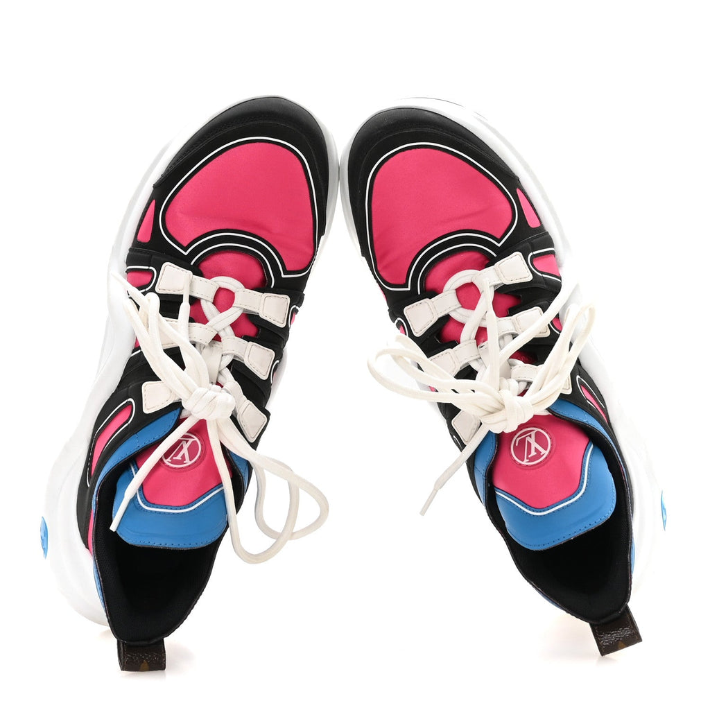 Calfskin Technical Satin LV Archlight Sneakers 38.5 Rose Pop Pink