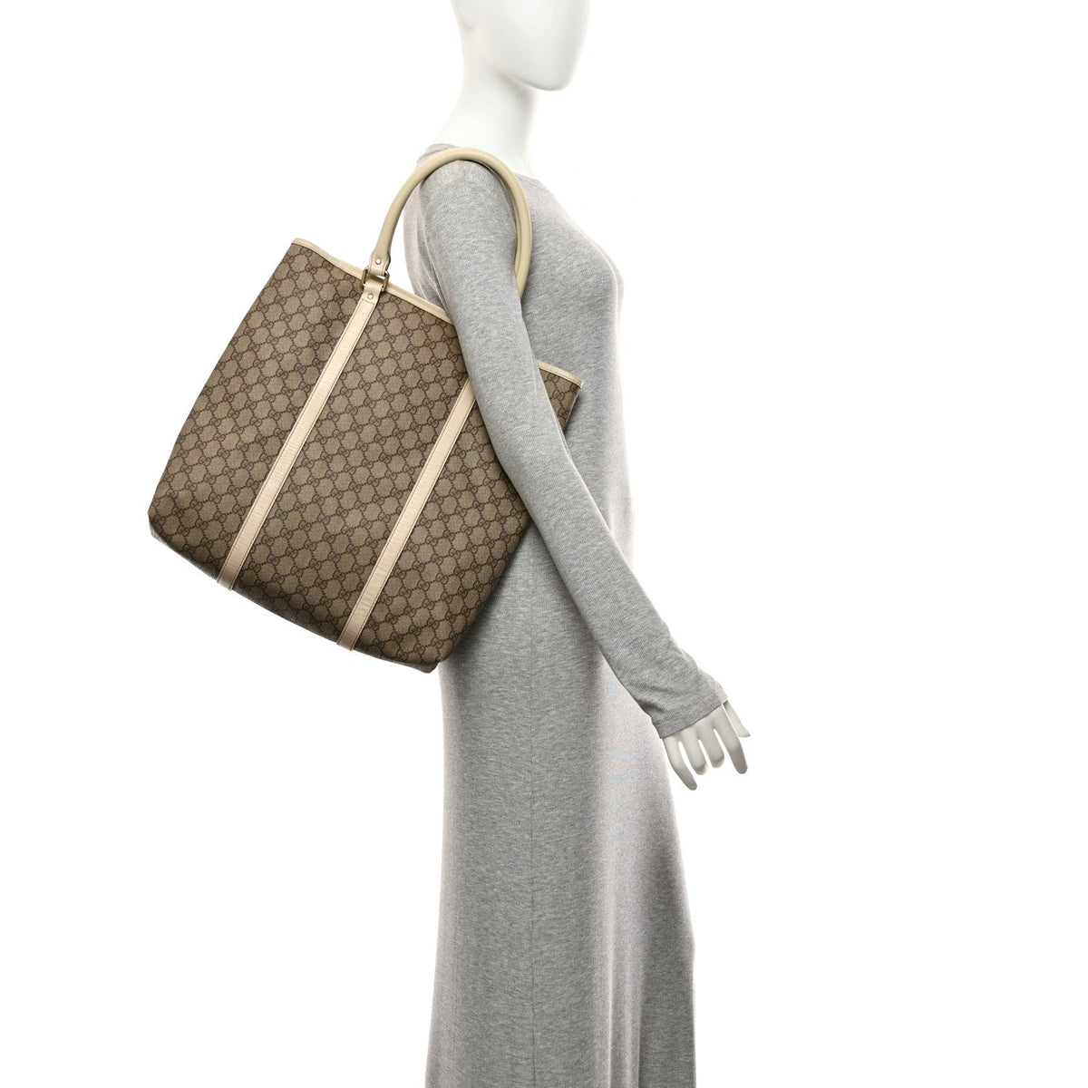 GG Plus Monogram Joy Vertical Tote Off White