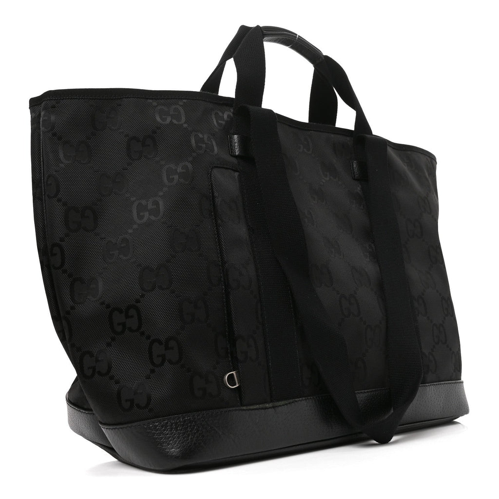 Econyl Nylon Monogram Medium Off The Grid Tote Bag Black