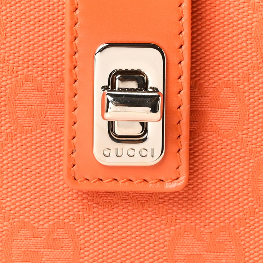 Calfskin Monogram Mini Moon Side Shoulder Bag Orange