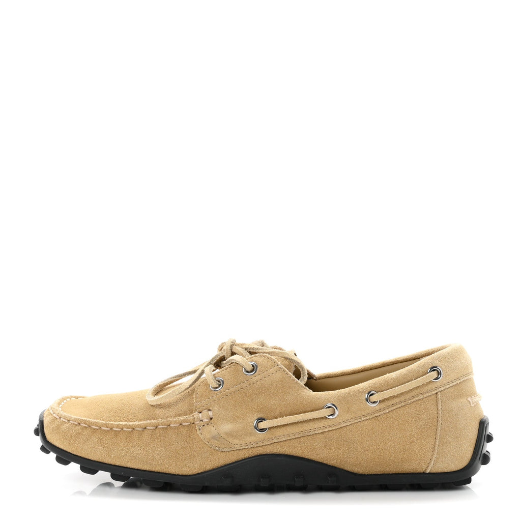 Suede Calfskin Womens Member Loafers 41 Beige Albatre