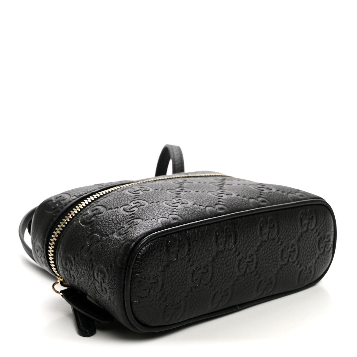 GG Calfskin Embossed Emblem Super MIni Crossbody Bag Black