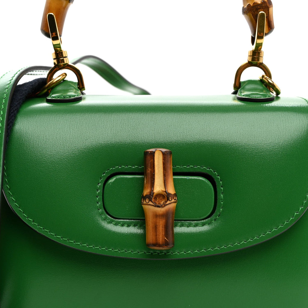 Boarded Dyana Lux Calfskin Web Mini Bamboo 1947 Top Handle Bag Spring Green