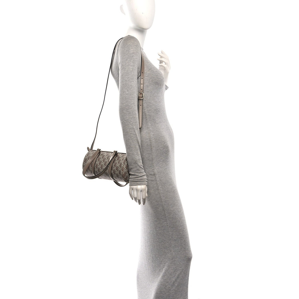 GG Shadow Monogram Ophidia Top Handle Bowler Bag Taupe