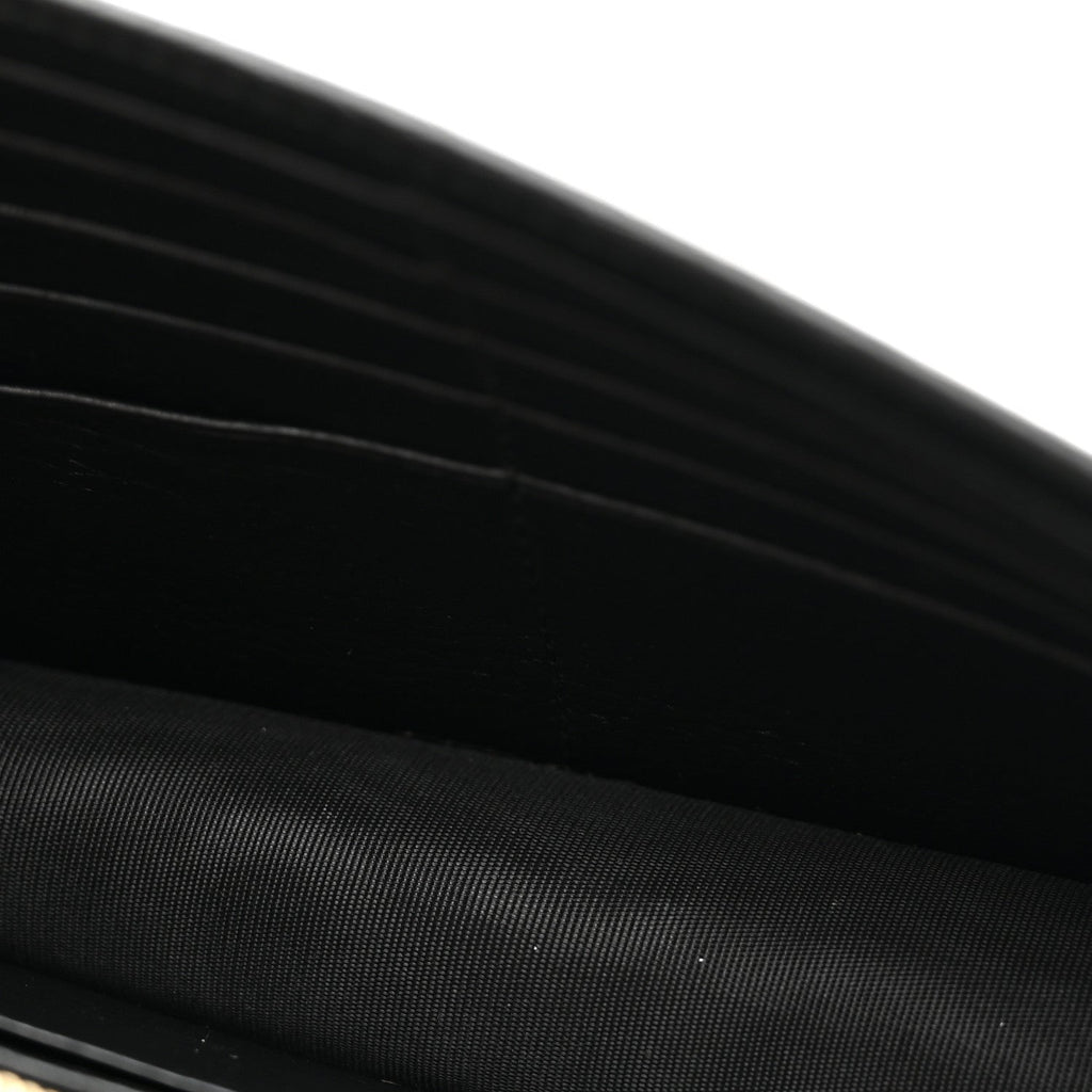Dollar Calfskin Interlocking G Chain Wallet Black
