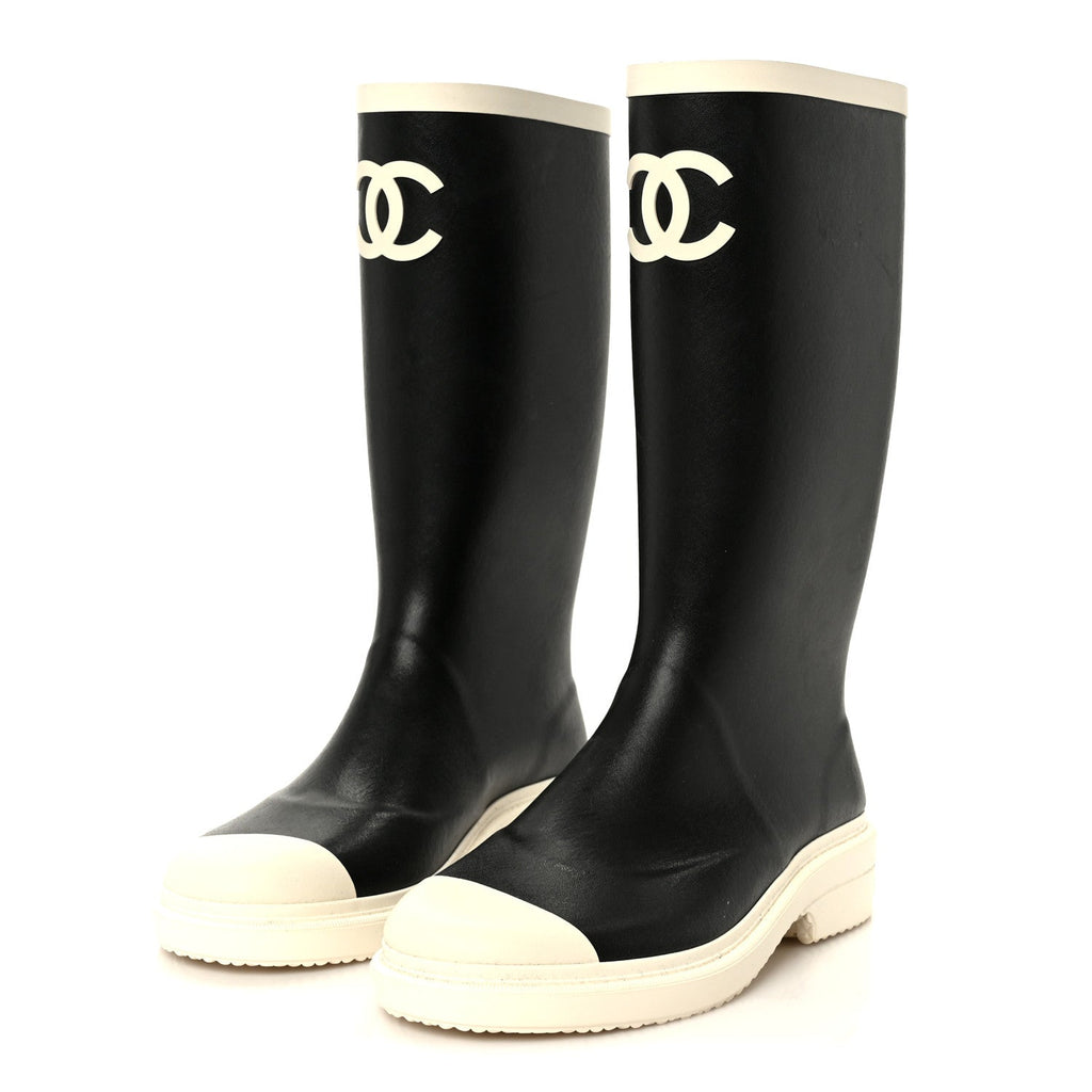 Caoutchouk CC High Boots 37 Black White