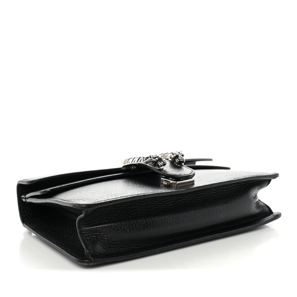 Dollar Calfskin Enamel Small Dionysus Shoulder Bag Black Electric Blue