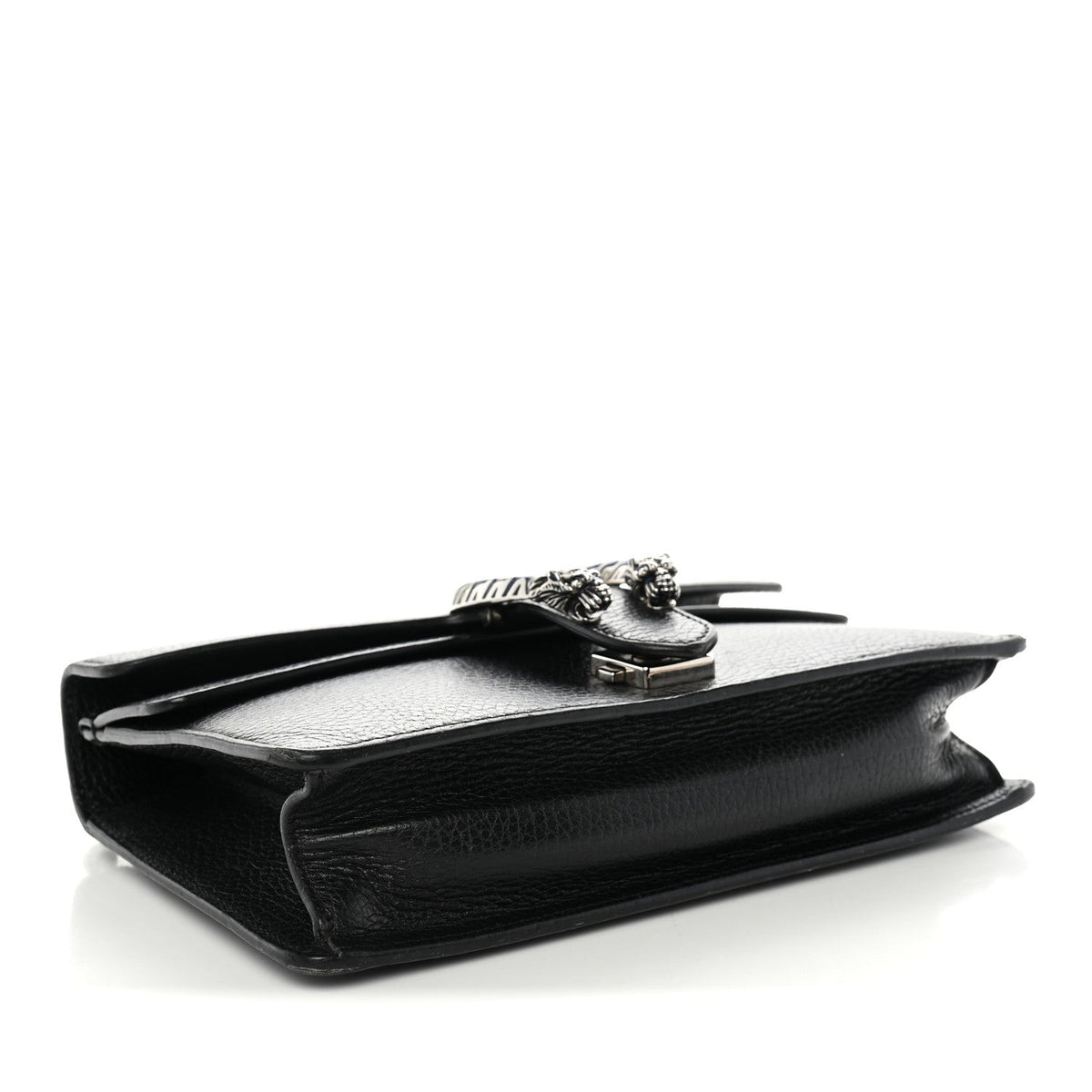 Dollar Calfskin Enamel Small Dionysus Shoulder Bag Black Electric Blue