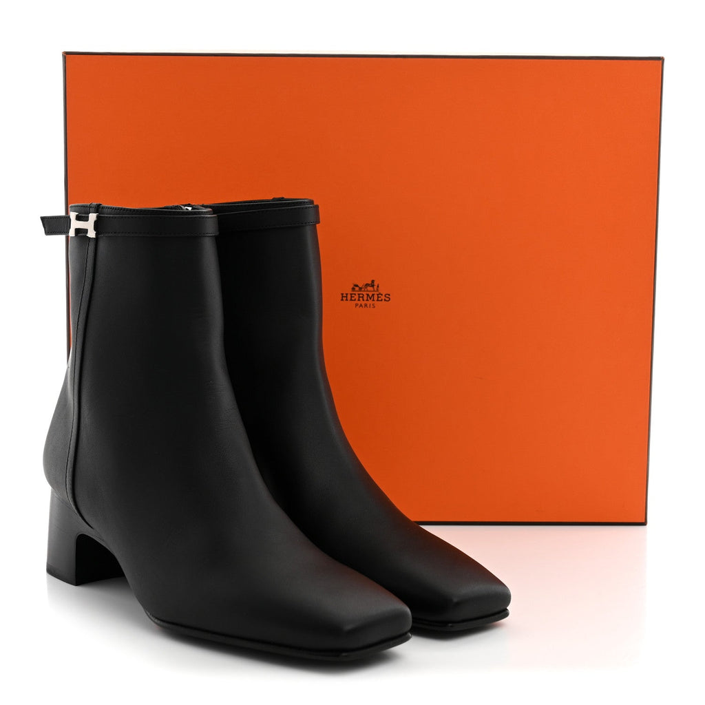 Calfskin Hommage Ankle Boots 36.5 Black