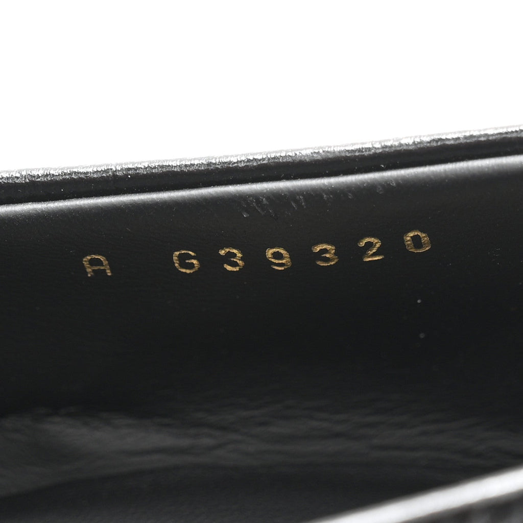 Shiny Calfskin Metal CC Loafers 37 Black