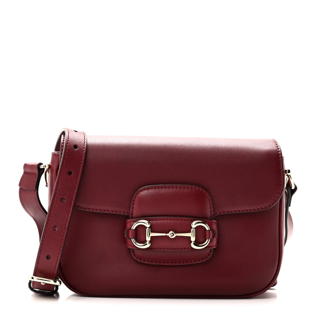 Arabella Calfskin Horsebit 1955 Shoulder Bag Rosso Ancora