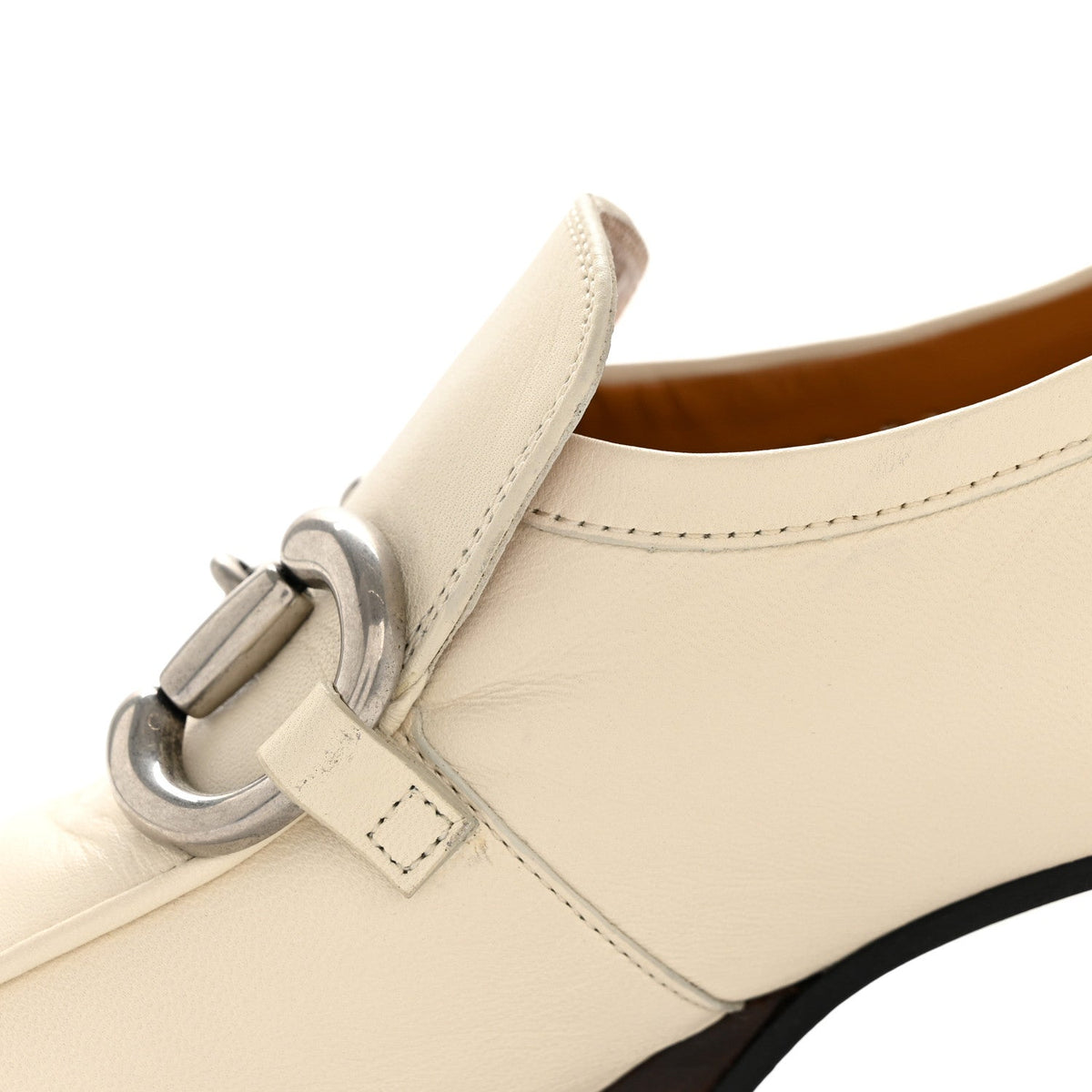 Malaga Kid Horsebit Platform Loafers 35 Mystic White